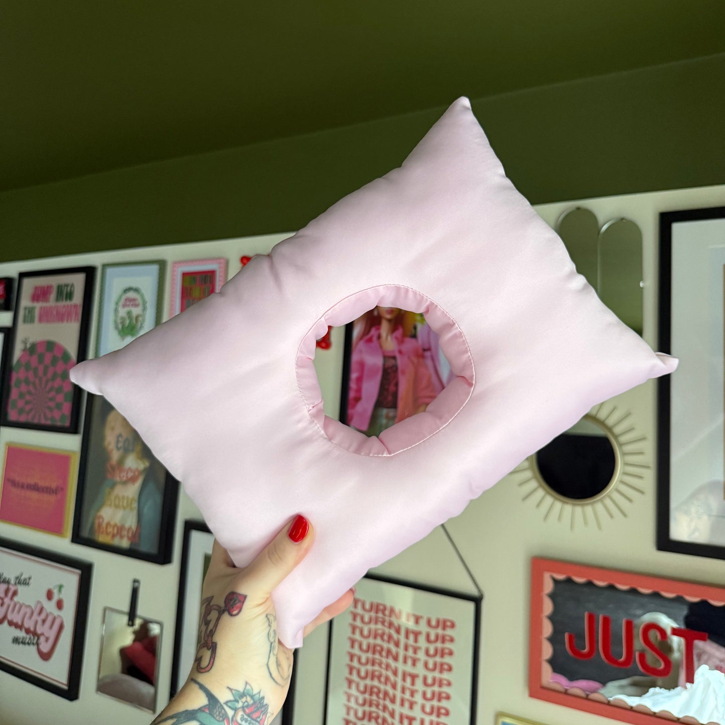 Light Pink Satin Cushion