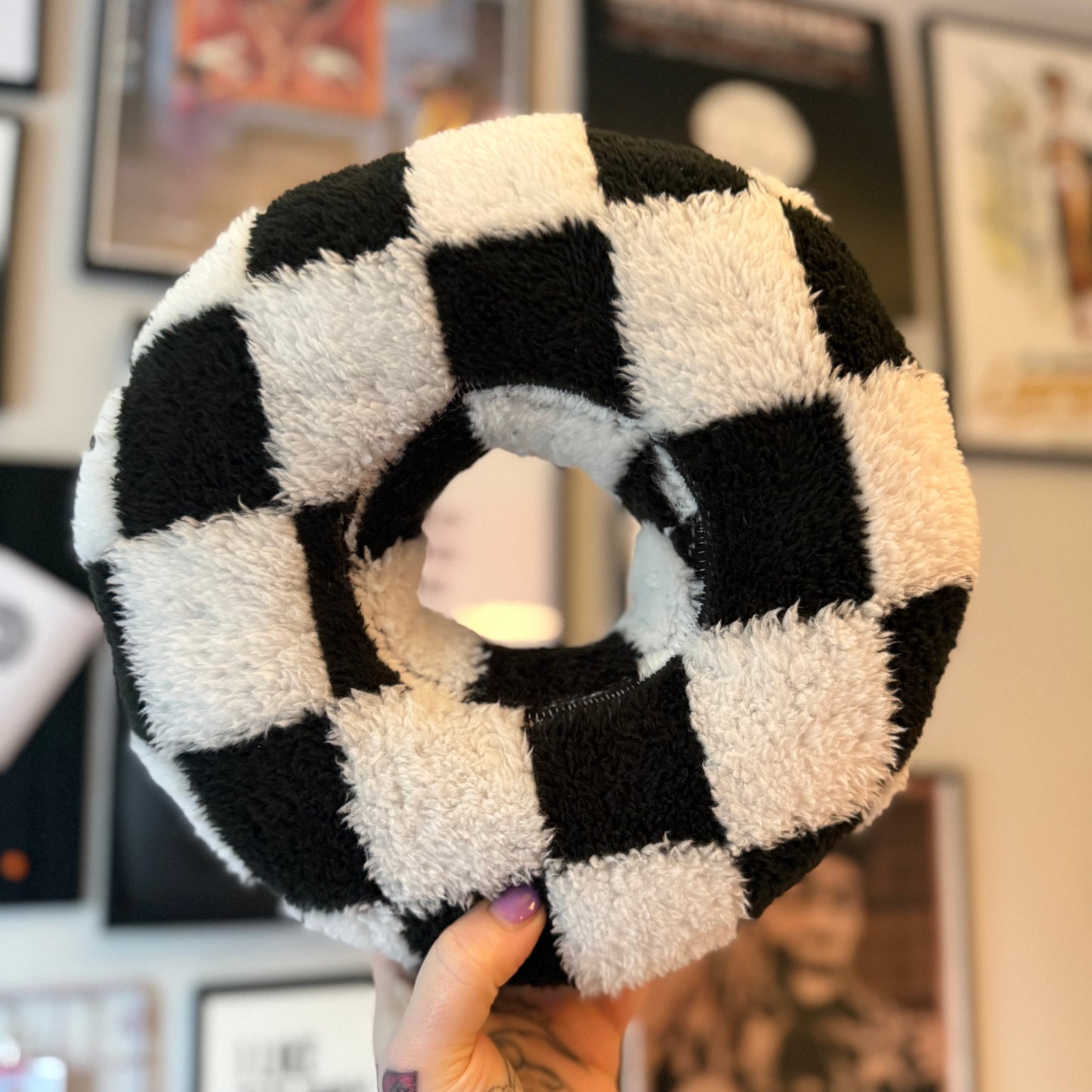 Black & White Checkerboard Cushion