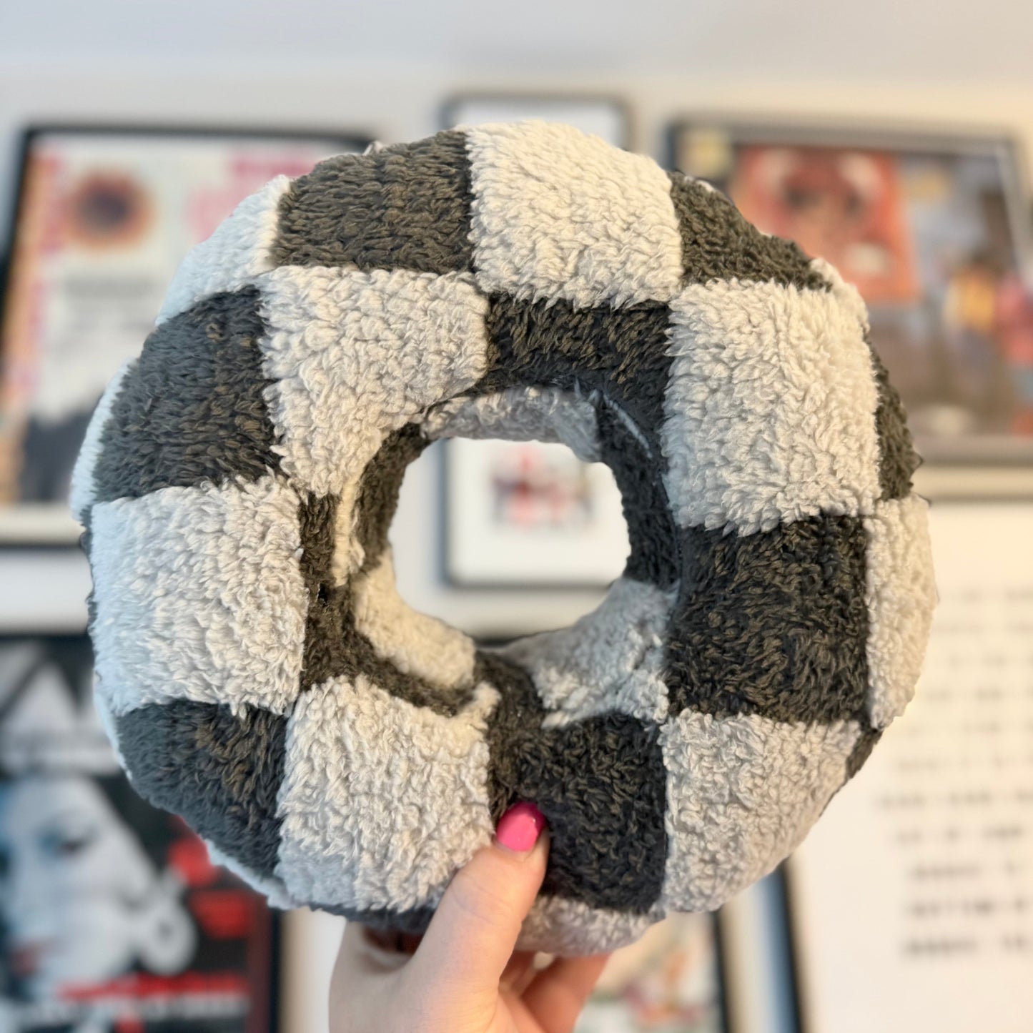 Two Tone Grey Checkerboard Cushion