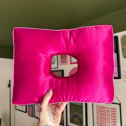 Deep Filled Hot Pink Satin Cushion