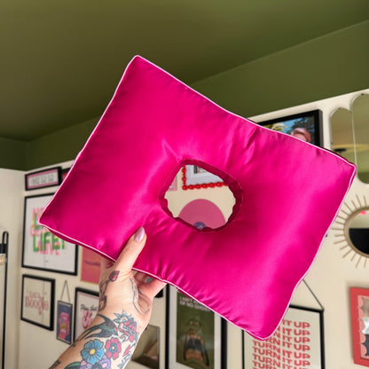 Deep Filled Hot Pink Satin Cushion