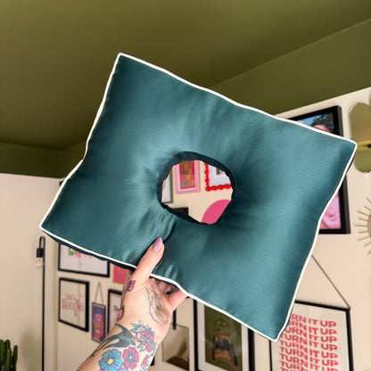 Deep Filled Bottle Green Satin Cushion