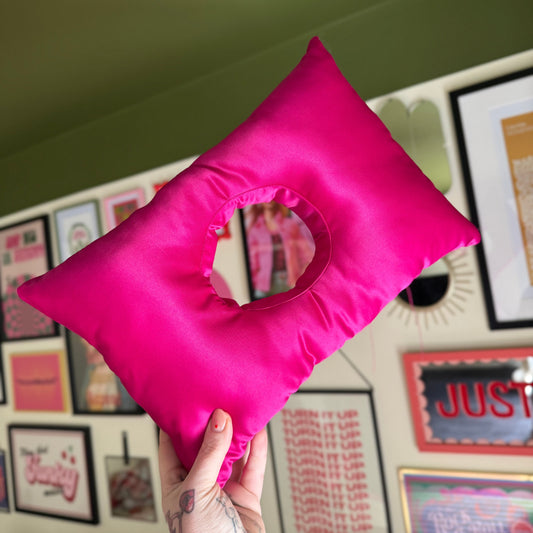 Hot Pink Satin Cushion