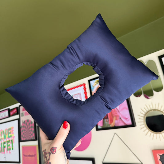 Navy Satin Cushion