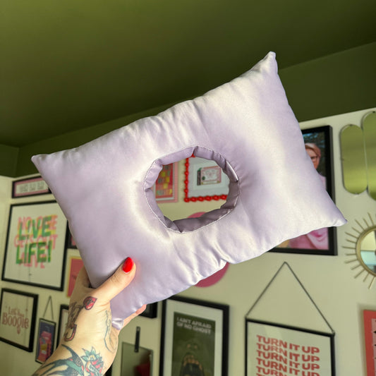 Lilac Pink Satin Cushion